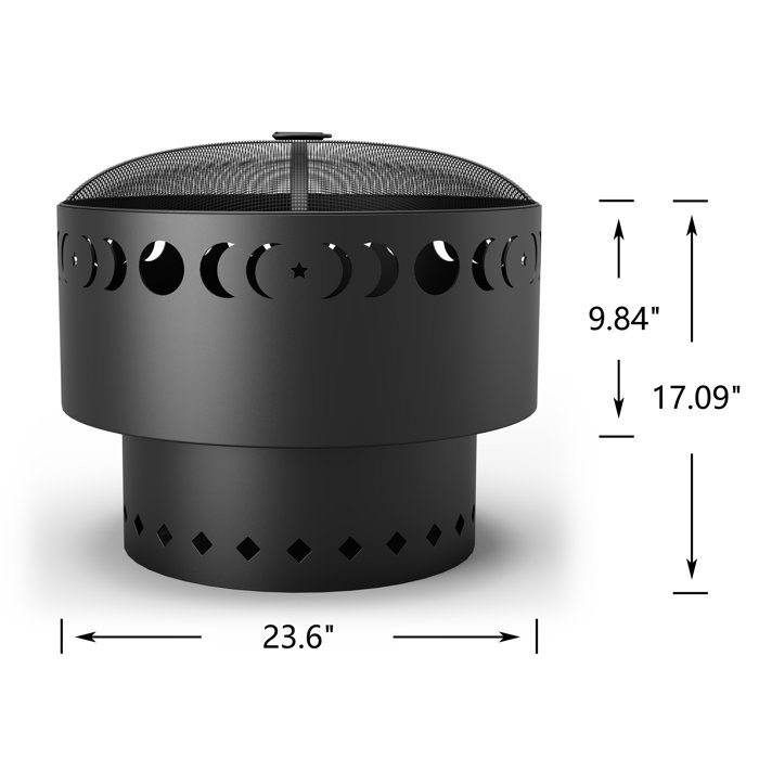 Ebern Designs Yordan 19.69" H x 23.62" W Iron Wood Burning Outdoor Fire